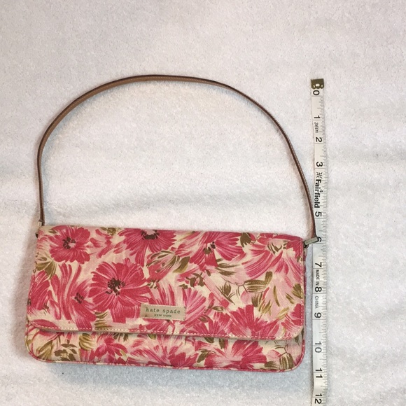 Kate Spade Charlotte Fleur pink floral linen shoulder bag - Picture 7 of 16
